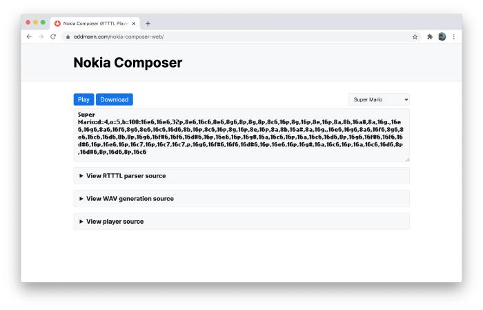 Nokia Composer (RTTTL) Player
