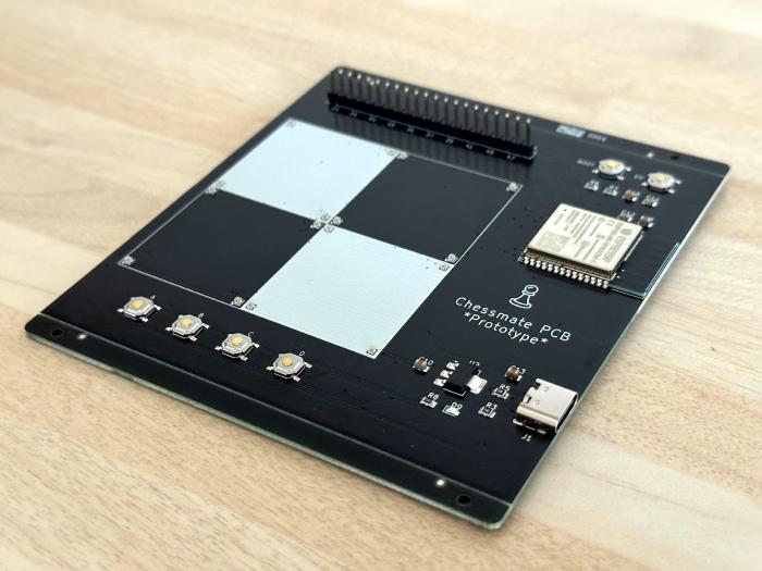 Side angle of the prototype chessboard.