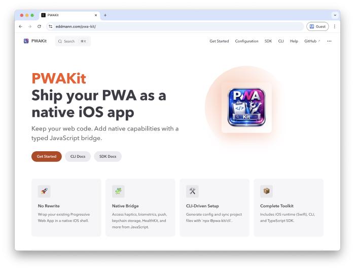 PWAKit landing page