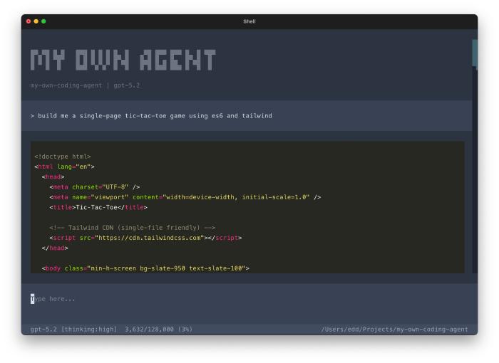 My Own Coding Agent TUI