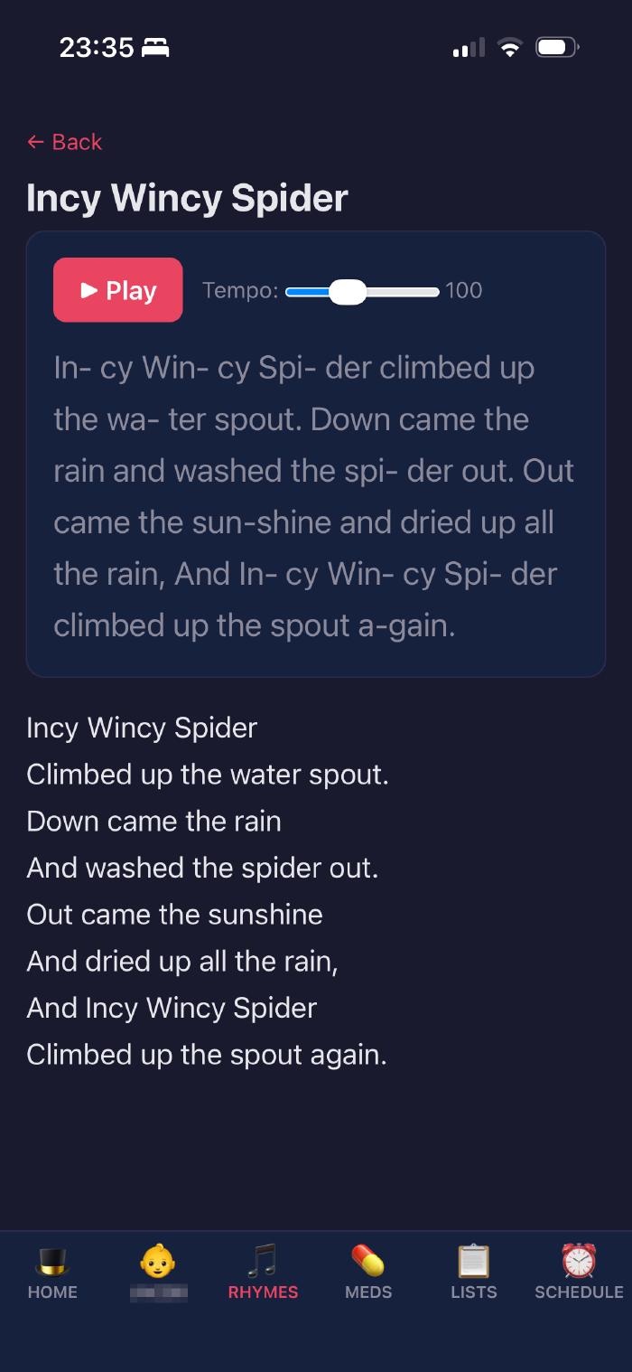Jeeves nursery rhyme MIDI player