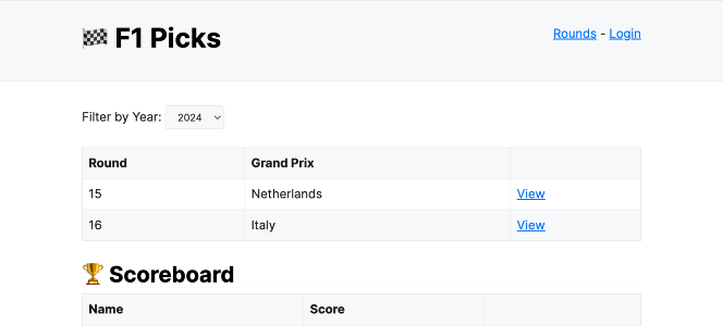 F1 Picks (NextJS)