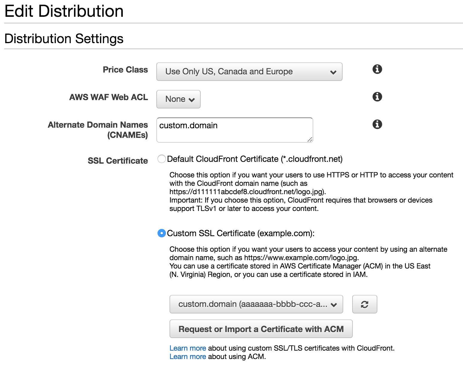 Distribution Settings